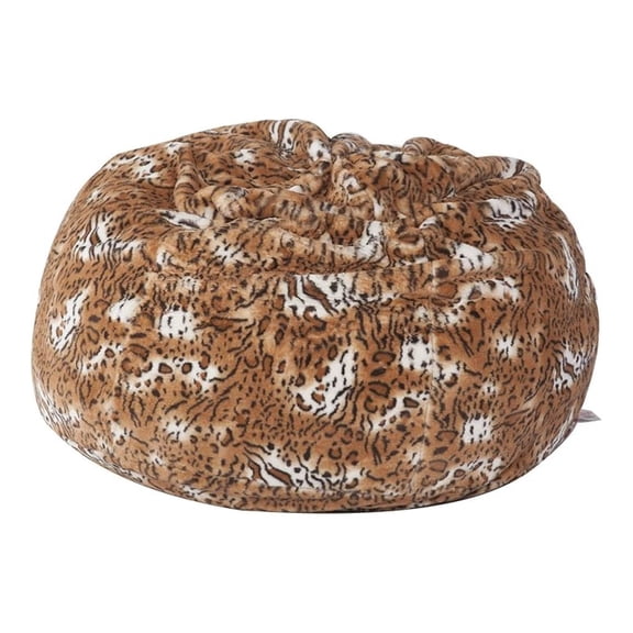 Bean Bag Chair Luxury and Comfy Big Beanless Bag Chairs Plush Furry Chair Soft Sofa Lounger for Adults and Kids,Sponge Filling, 3 ft, Leopard Print