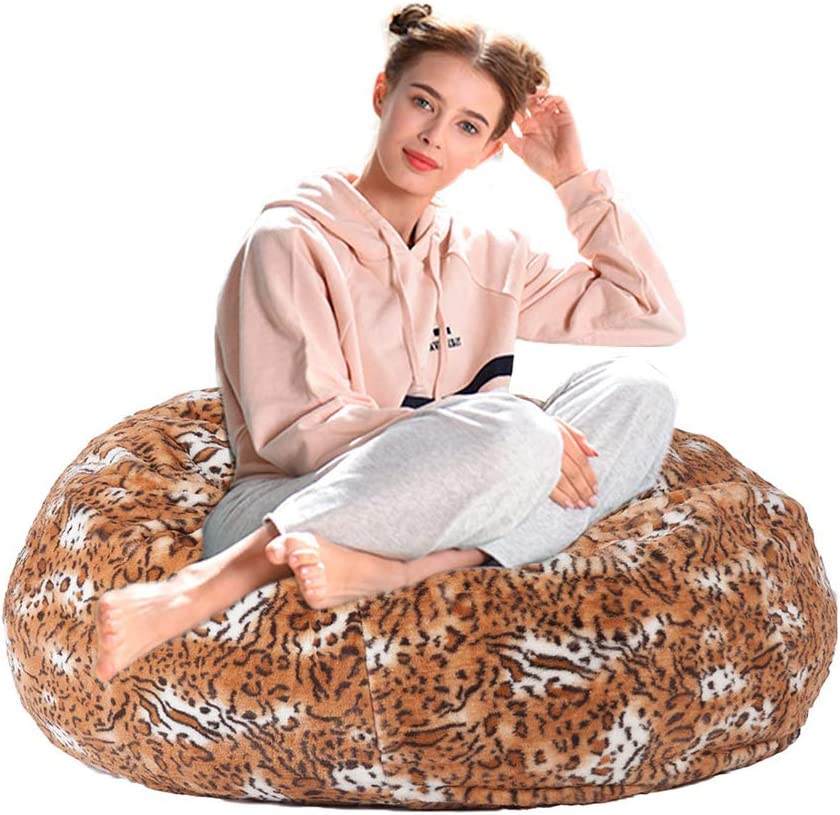 Bean Bag Chair, Memory Foam Filling Sofa With Furry Fur Plush Cover