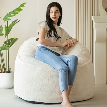 Bean Bag Chair Sofa, Big Comfy Chair for Bedroom Living Room,Begie