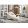thumbnail image 1 of Bean Bag Chair Sofa w/Foot Stool, Memory Foam Pre-Filled Bean Bag Chairs Stuffed Beanbag Sofa Lazy Bean Bag Sofa for Adults, Teens for Gaming, Reading & Relaxing (Microfiber, Beige), 1 of 9