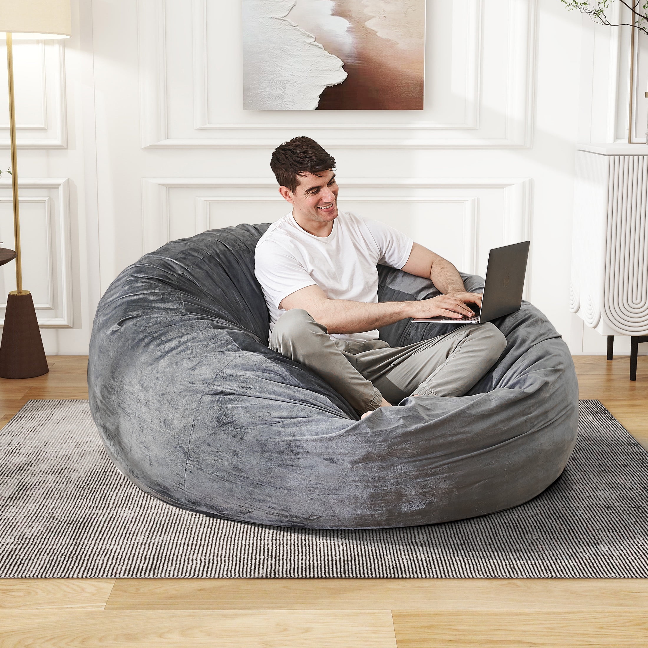 Memory Foam Bean Bag Chair 3 ft Walmart