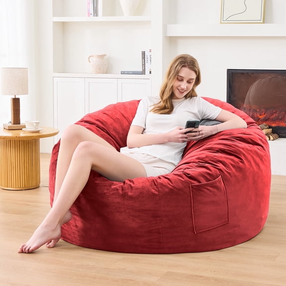 XIECUVA Bean Bag Chair Stuffed with Foam For Adults，Folding Beanbag Chairs Lounge Sofa Bed，Medium Size Memory Foam Mattress，3 ft