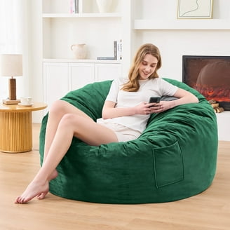 DODOING Stuffed Storage Bean Bag Chair Cover (No Filler) Extra