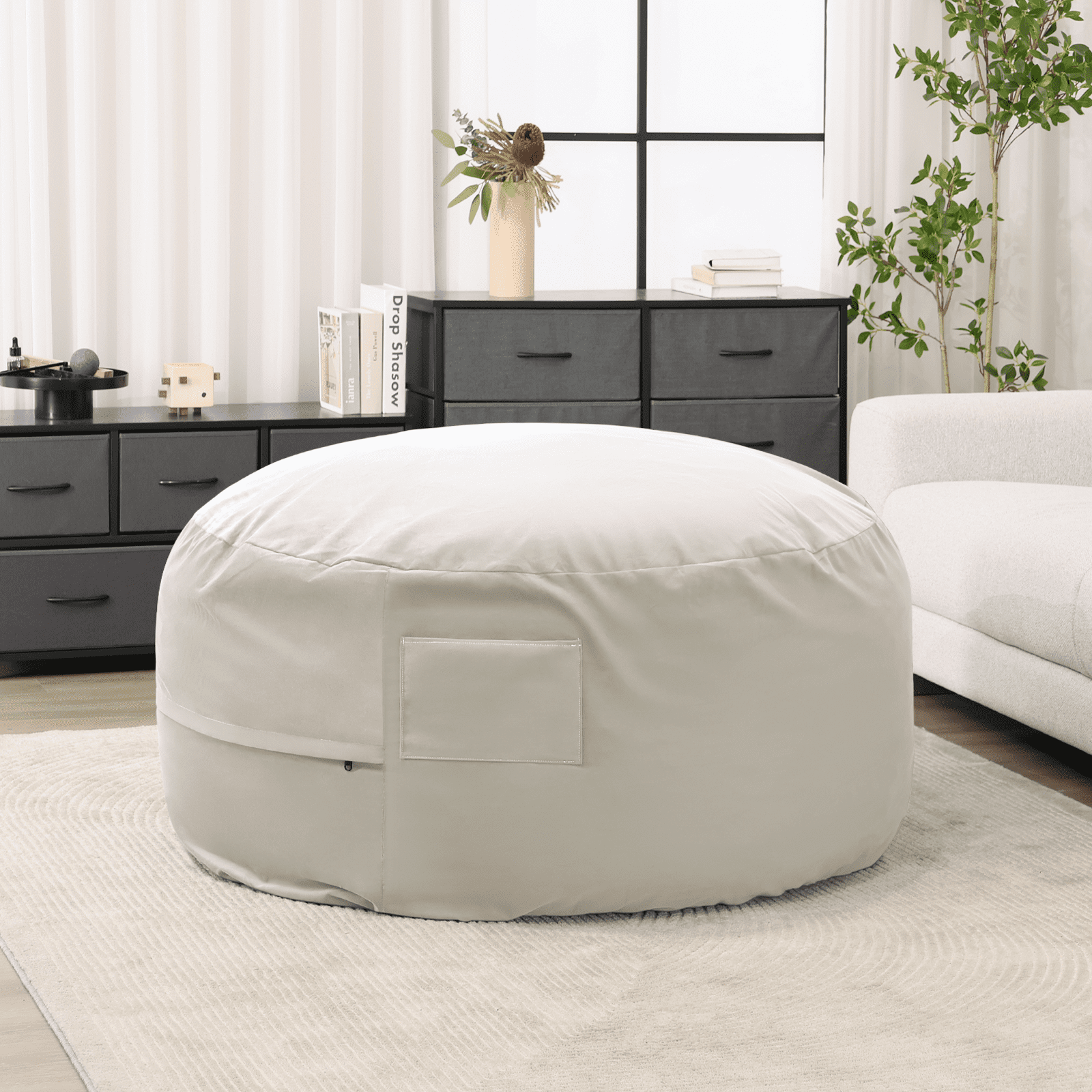 MAYEERTY Bean Bag Chair Foam Filled Furniture with Soft Removable Cover, Comfy Sofa for Living Room Bedroom Dorm, 4 Feet
