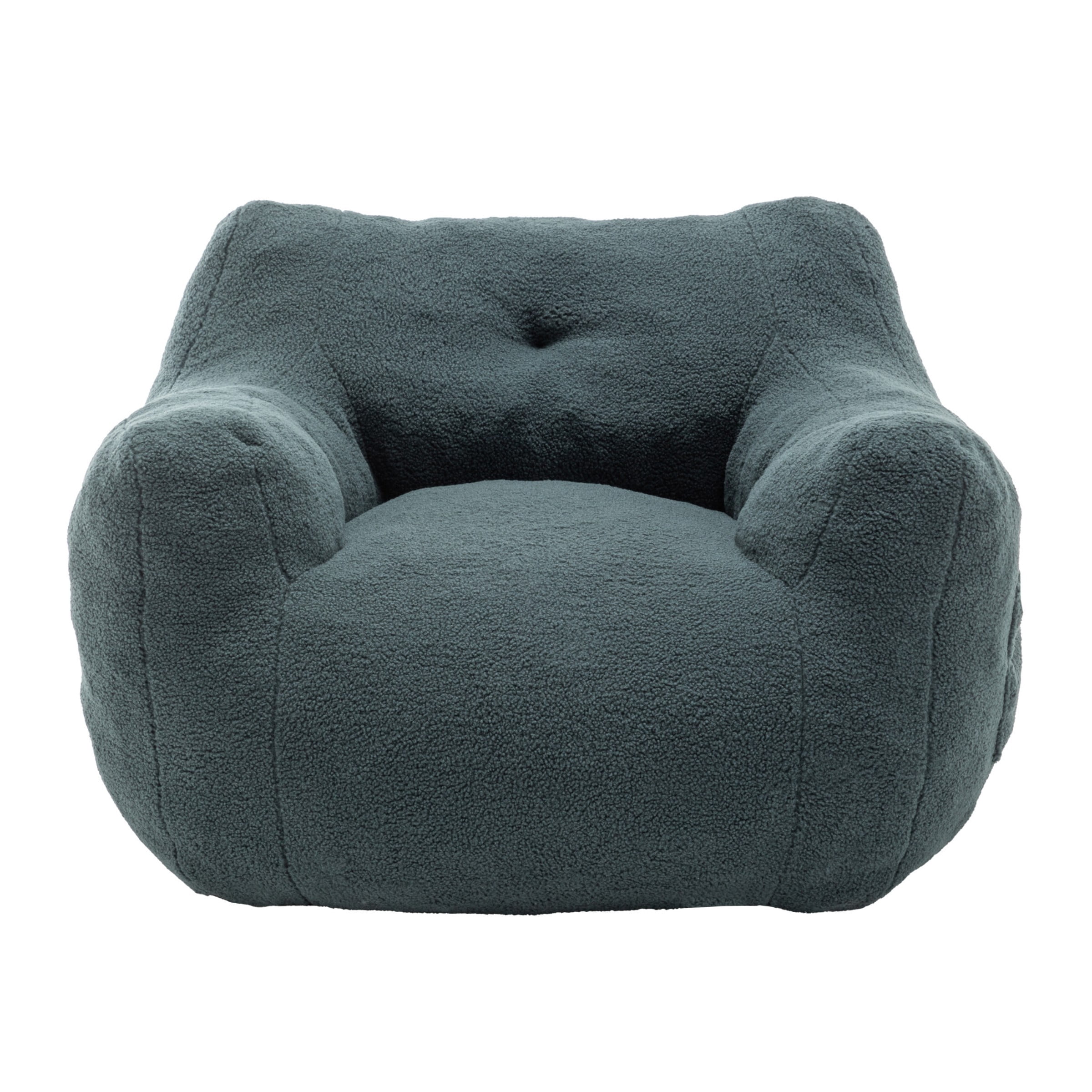 Bean Bag Chair for Adults, Memory Foam Bean Bag Sofa with Armrests, Lazy Floor Chair for Living Room Bedroom Reading, Light Green