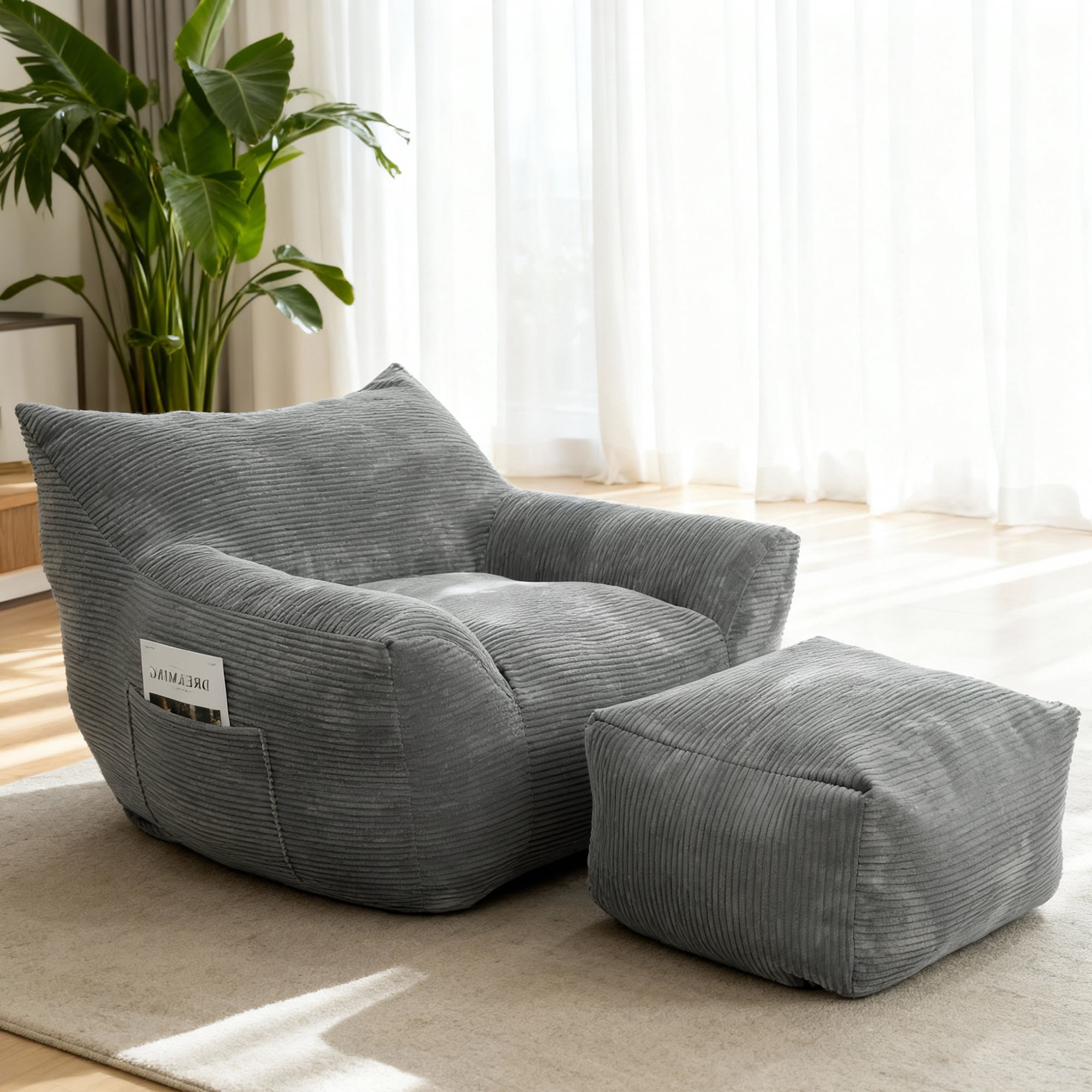 Bean Bag Chair for Adults, Oversized Comfy Beanbag Living Room Lazy Sofa for Bedroom & Dorm