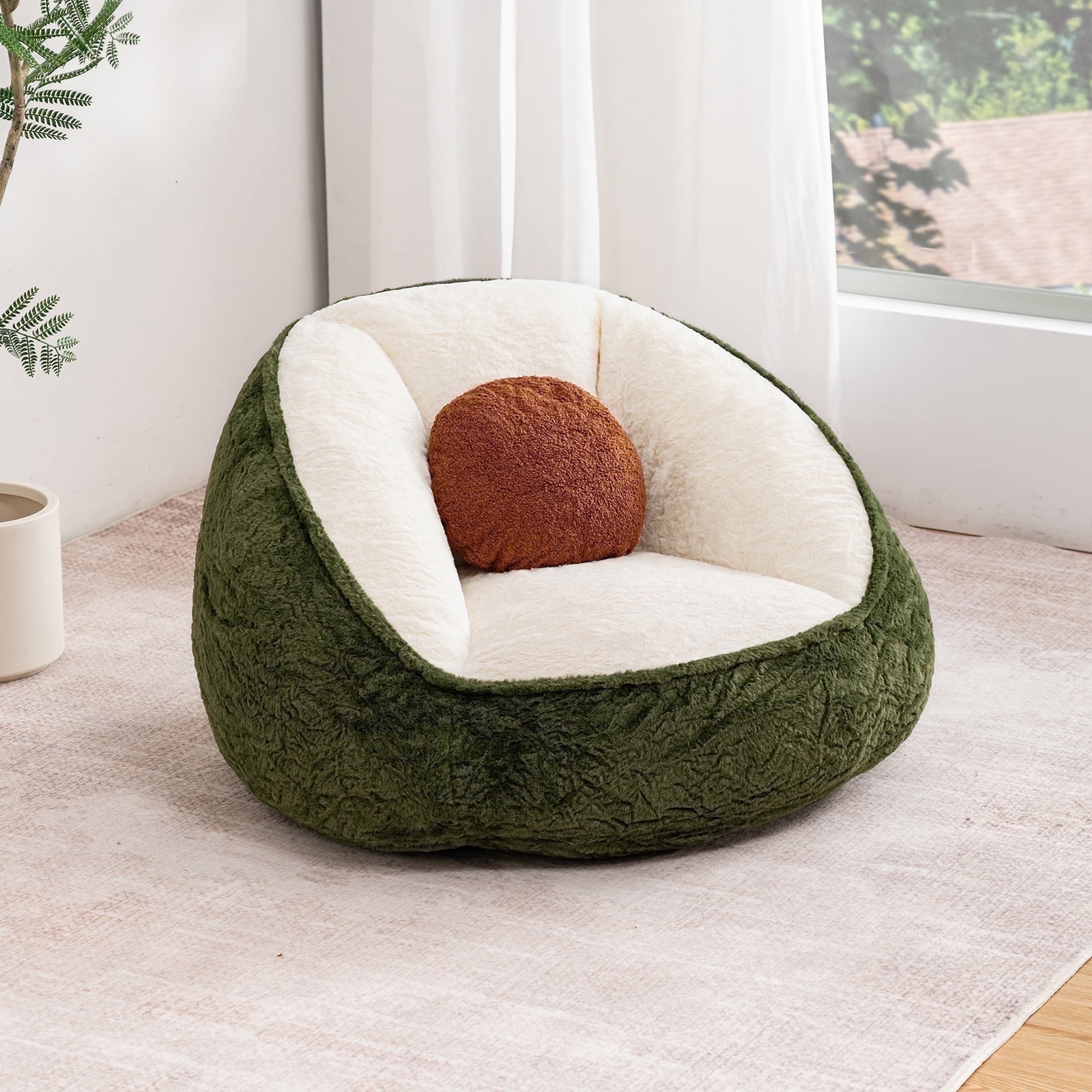 Lusimo Bean Bag Chair for Adults Teens, Lazy Memory Foam Bean Bag Sofa with Pillow, Bean Bag Chair Couch with Plush Washable Cover, Filled Foam Seat Ideal for Game, Read, Lounge