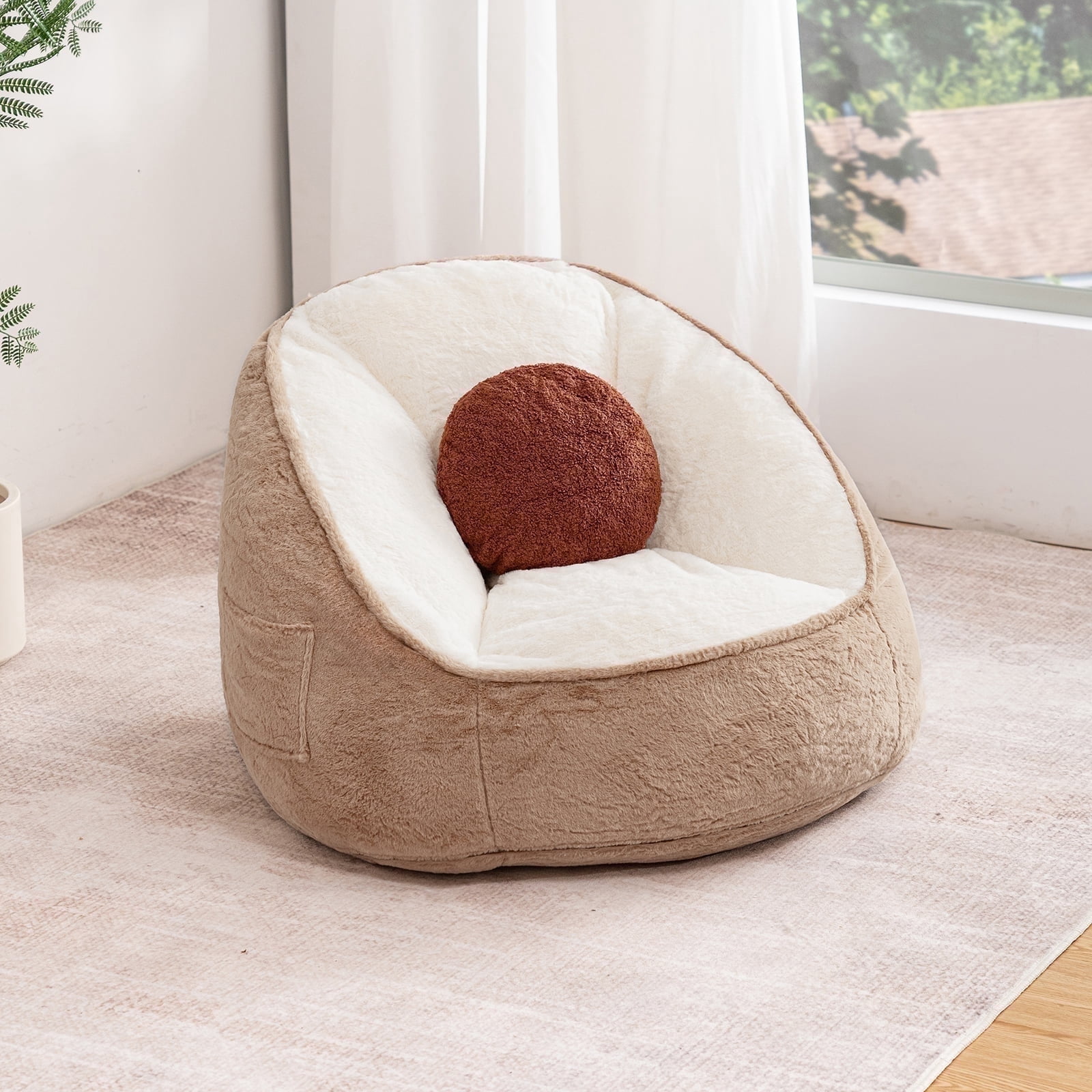 Lusimo Bean Bag Chair for Adults Teens, Lazy Memory Foam Bean Bag Sofa with Pillow, Bean Bag Chair Couch with Plush Washable Cover, Filled Foam Seat Ideal for Game, Read, Lounge