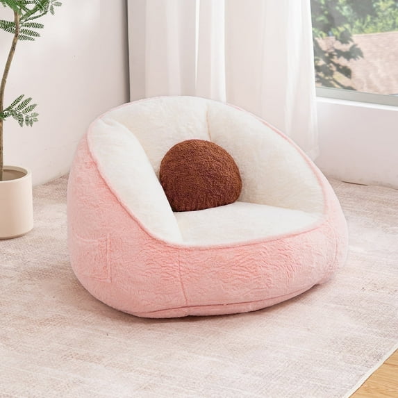 Lusimo Bean Bag Chair for Adults Teens, Lazy Memory Foam Bean Bag Sofa with Pillow, Bean Bag Chair Couch with Plush Washable Cover, Filled Foam Seat Ideal for Game, Read, Lounge