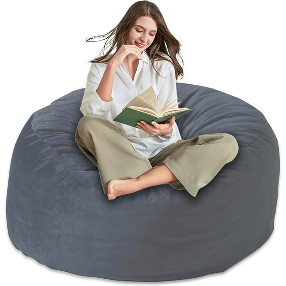 Bean Bag Chair for /-with Memory Filling, Bean Bags with Soft Washable Cover, BeanBag Sofa for Room, and Gaming Room -3FT, Gray