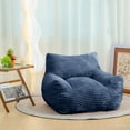 thumbnail image 1 of Bean Bag Chair with Armrests,  Comfy Floor Lounge Sofa for Adults, Living Room, Bedroom, Dorm ,Cozy Cloud-Like Design,Blue, 1 of 5