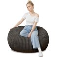 thumbnail image 1 of Bean Bag Chairs for Adults，Bean Bag Chair with Filler Included，Detachable and Washable Flannel Cover, Round Fluffy Sofa Chair Filled with Memory Foam, Suitable for Gaming, Bedroom (Grey), 1 of 7