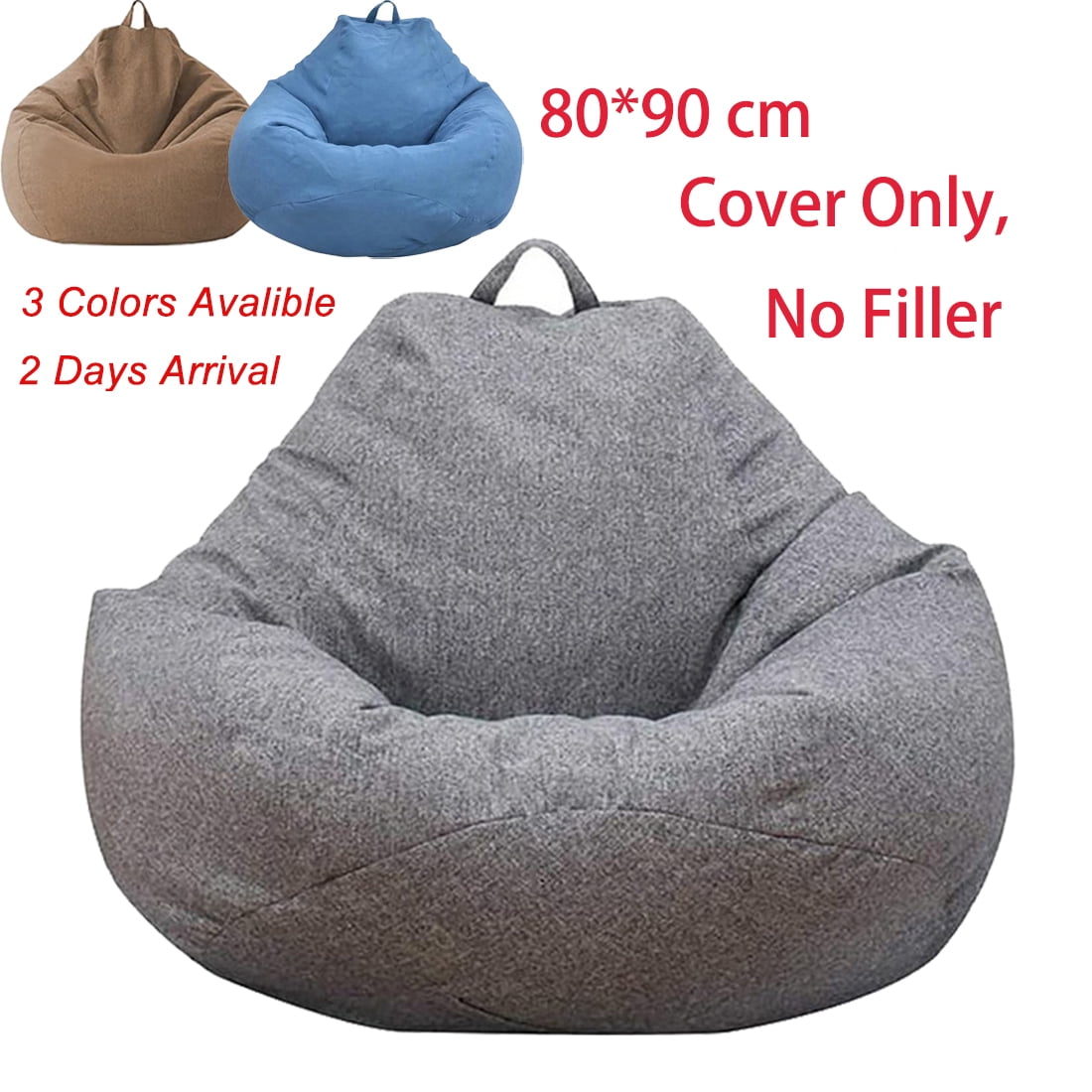 Big Rround Lazy Giant Sofa Cover Soft Fluffy Fur Bean Bag Bed Recliner  Cushion Cover Floor