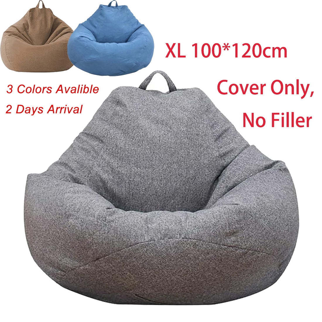 Bean Bag Chair Cover (No Filler) for Kids and Adults Extra Large Beanbag  Stuffed Animal Storage Soft As Gaming Chair or Study Spot 