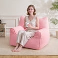 thumbnail image 1 of Lusimo Bean Bag Chair for Adults Teens, 3FT Lazy Memory Foam Bean Bag Sofa for Bedrooms, Cat-Ear Design Couch with Corduroy Washable Cover, Lounge Chairs with Pocket for Gaming, Reading, Pink, 1 of 11