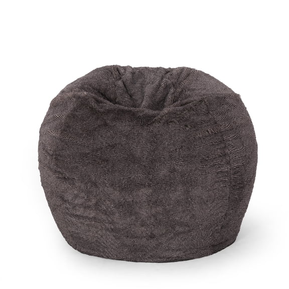 Bean Bag Chairs Vida 3 Foot Rounded Faux Fur Bean Bag, Brown/Beige,Lazy Sofa Chairs