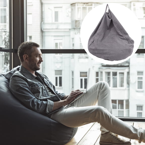 BESTYASH Waterproof Dark Grey Lazy Sofa Bean Bag for Home Keeps Tidy and Dry