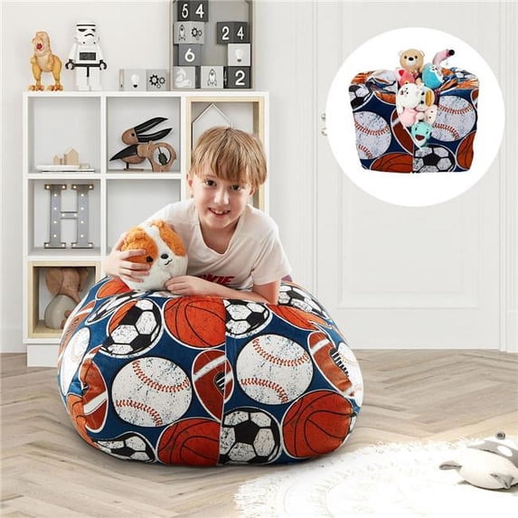 Bean Bag Covers Sport Black Microfiber 32"x32" Microfiber Storage