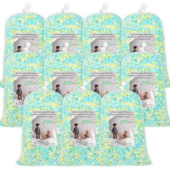 Bean Bag Filler, 55lbs Shredded Memory Foam Filling, Bean Bag Chair Filling Stuffing, Bean Bag Refill Insert, Punching Bag Filler, Pillow Filler Stuffing for Stuffed Animals/Arts Crafts(Multi)