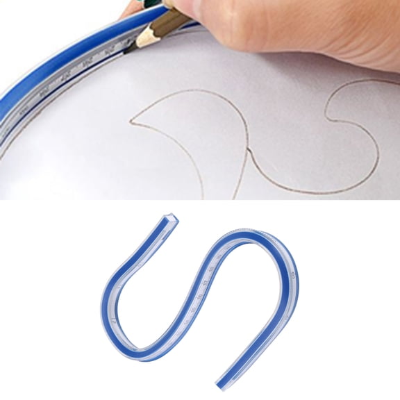 Bean Bag Filling French Horn Flexible Plastic Curve Rule Ruler Drafting Drawing Measure Tool Craft Supplies for Engineering Construction, Flexible Curve Ruler, Curve Ruler Mini Craft