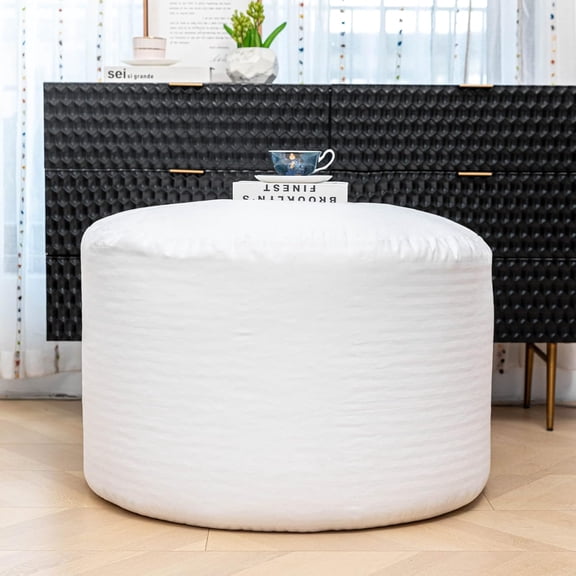 Bean Bag Inner Liner Insert Replacement for Bean Bag Chair Lazy Sofa with Zipper Easy Cleaning White