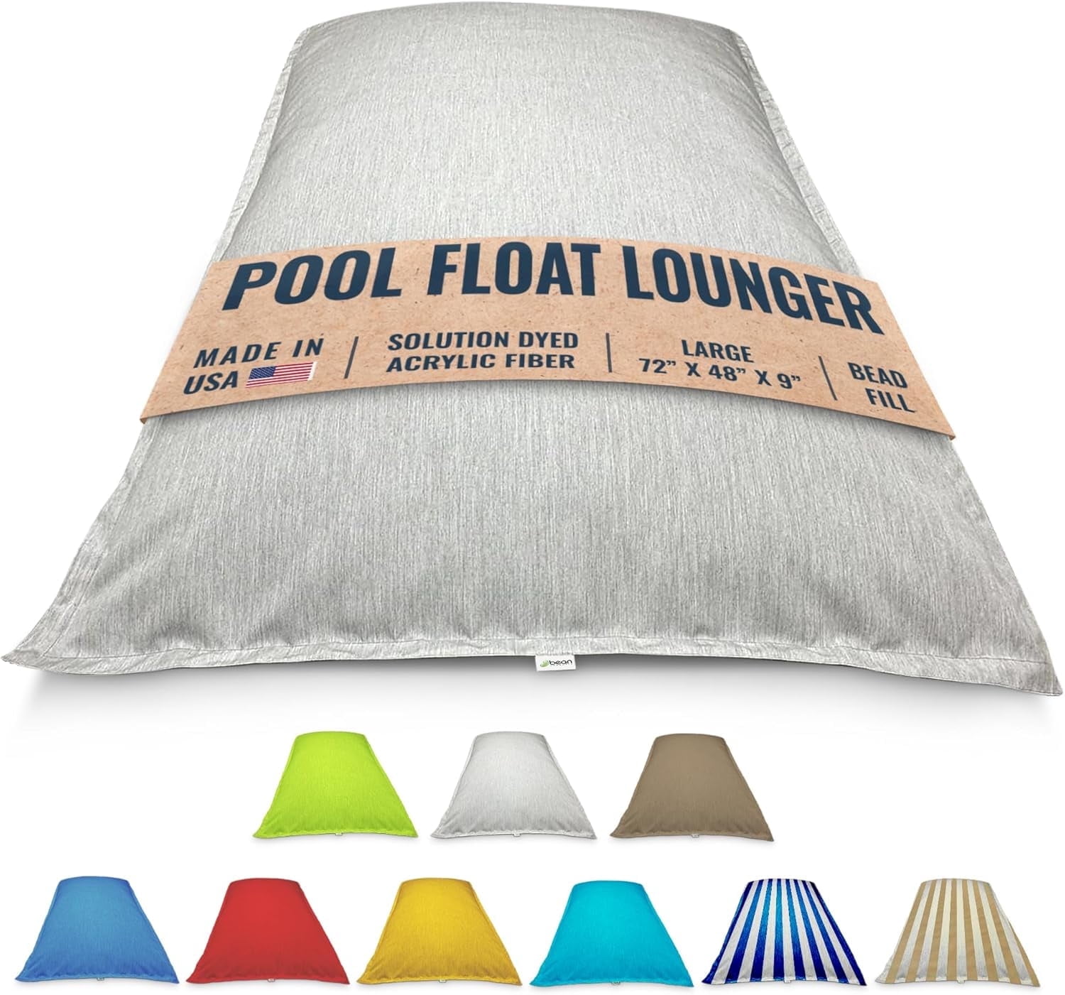 Bean Bag Pool Float Lounger - Bead Fill, Fade & Water Proof Fabric ...