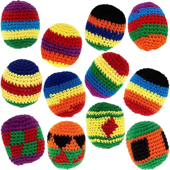 Bean Bag Rainbow Kickball Hacky Sack [1 RANDOM Design]