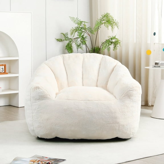 Bean Bag Sofa Chair-w/Armrests Stuffed High-Density Foam for Bedroom Reading