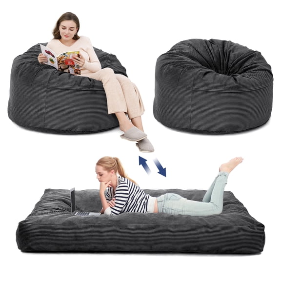 Bean Bag Sofa Chairs, Convertible Bean Bag Chair from Bean Bag to Mattress for Home Living Room