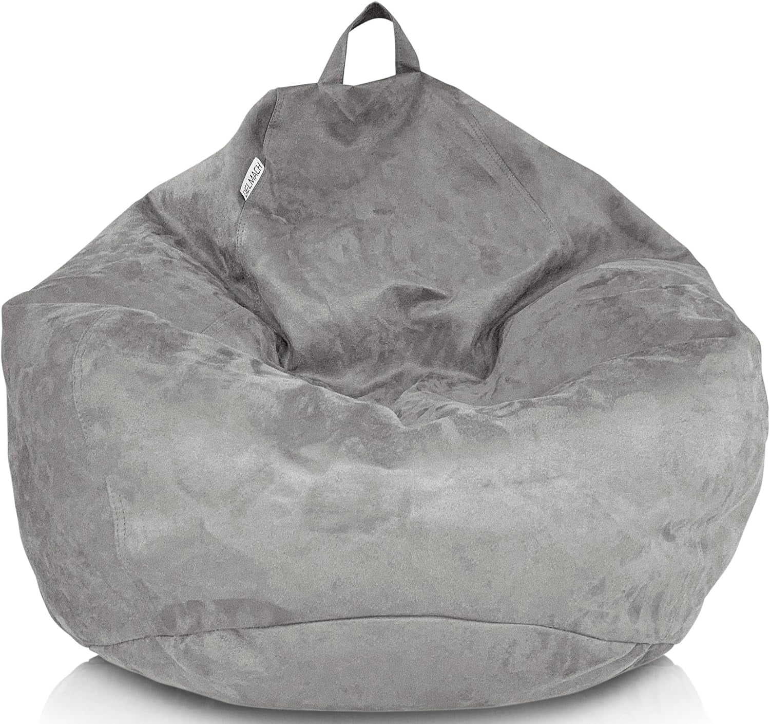 Bean Bag Stuffed Animal Storage Chair Cover (No Filler) for Kids and Adults. Extra Large Bird's Nest Beanbag Memory Foam Soft Premium (Grey, 3.5 ft (Cover Only))