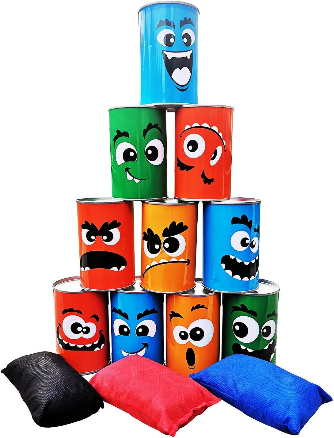 Ax Throwing Game For Kids Bean Bag Toss Game - 10 Emoji Cans + 3