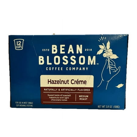 Bean Blossom Hazelnut Creme Coffee Single Serve Cup 12 Ct