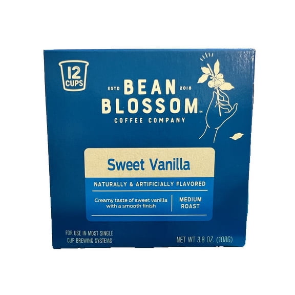 Bean Blossom Sweet Vanilla Coffee Single Serve Cup 12 Ct