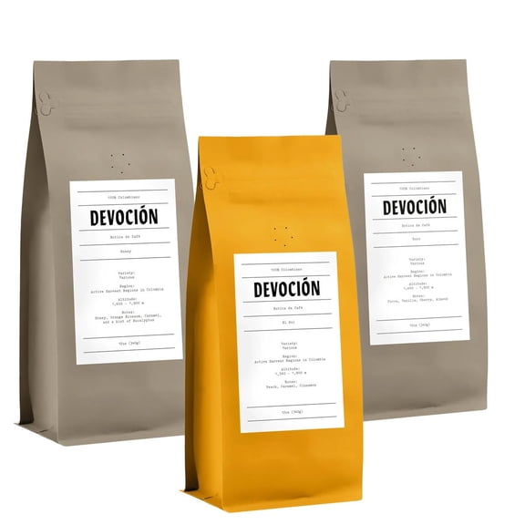 Bean Box Sampler - Roasted by Devocion, 3-Pack, Whole Bean Coffee, Gourmet Coffee