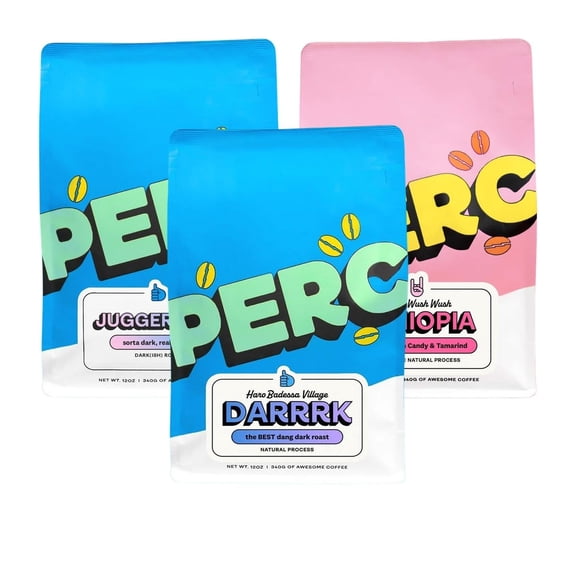 Bean Box Sampler - Roasted by Perc, 3-Pack, Whole Bean Coffee, Gourmet Coffee