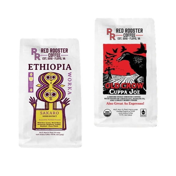 Bean Box Sampler - Roasted by Red Rooster, 2-Pack, Freshly Ground Coffee, Gourmet Coffee