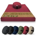 thumbnail image 1 of Hemp Meditation Cushion and Mat Set - Organic Buckwheat Filled Round Zafu Meditation Pillow and Cotton Filled Zabuton Floor Pad - Made in USA, Cranberry, 1 of 8