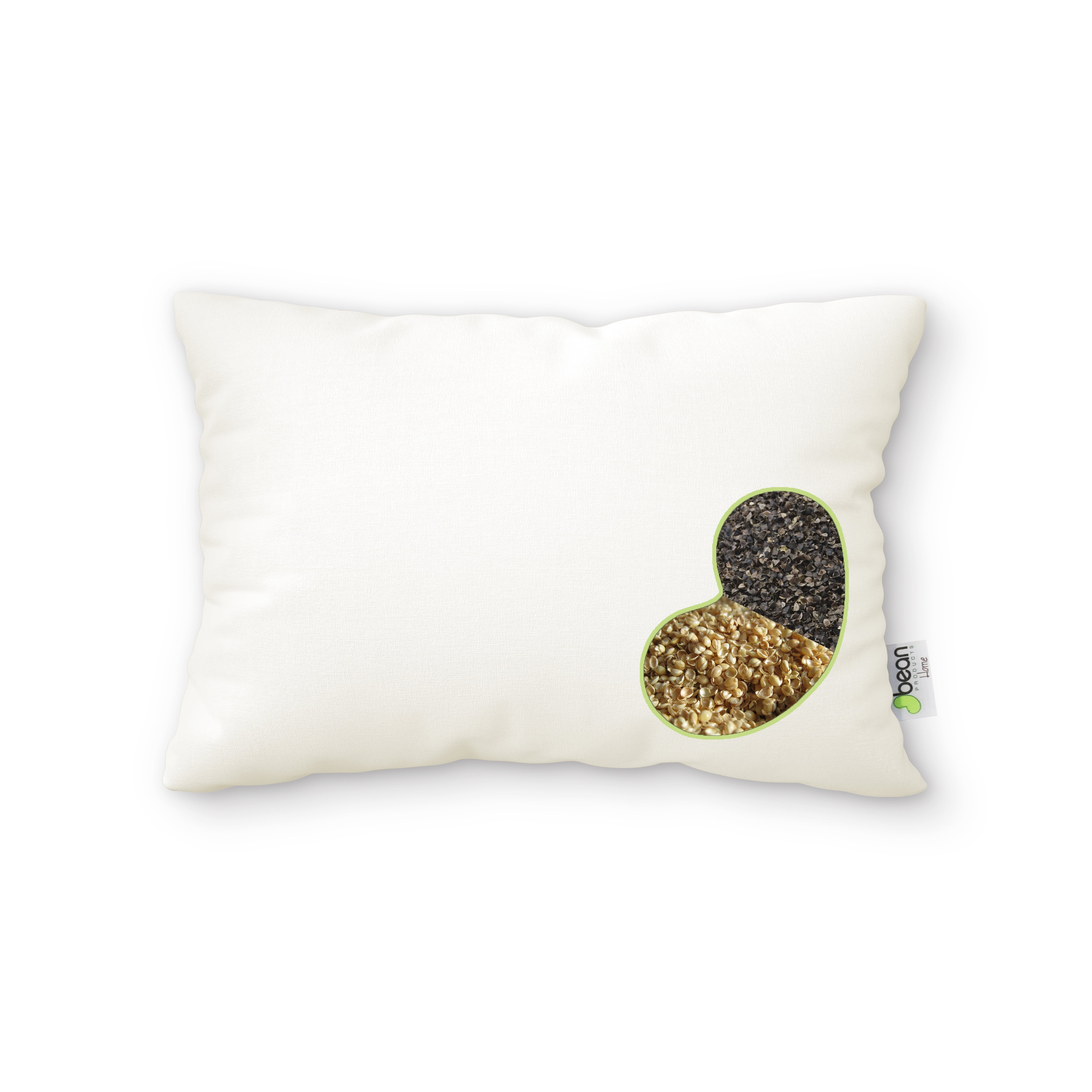 Organic Cotton Rectangular Bed Pillow with Buckwheat Fill