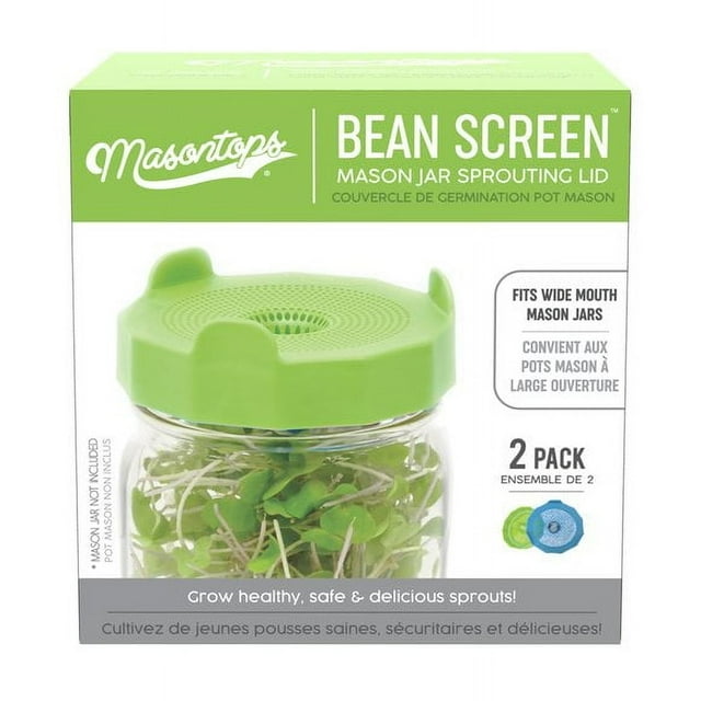 Bean Screen, Wide Mouth, 2-Pack, Green Blue