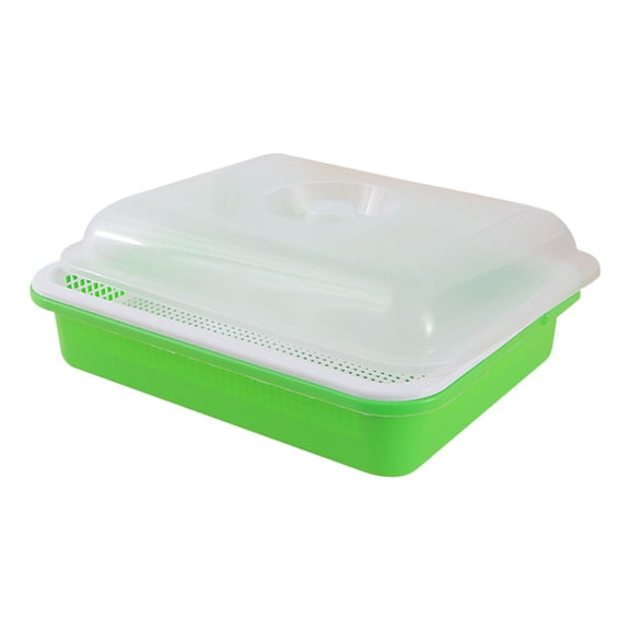 Bean Sprout Mesh Germination Tray with Lid, Seedling Planting Tray for Microgreens and Sprouts, Moisture-retaining Mesh Growing Kit for Indoor Gardening and Hydroponic,Green