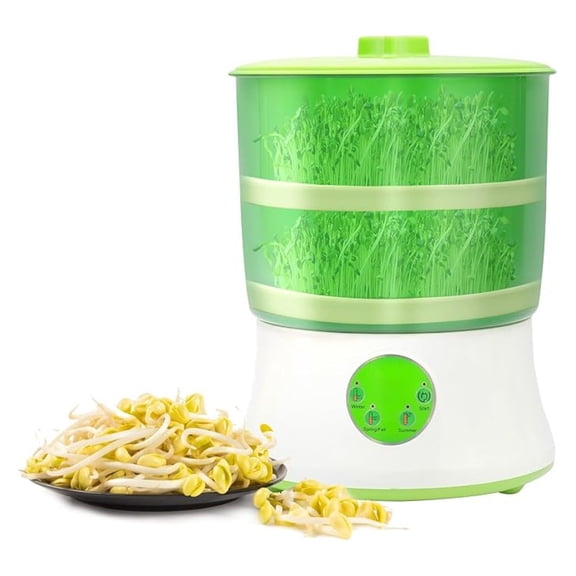 Bean Sprouts Machine,2 Layers Automatic Sprouts Growing kit w/3 Seasonal Modes Also for Soybean,Mung Bean,Red Bean,Radish