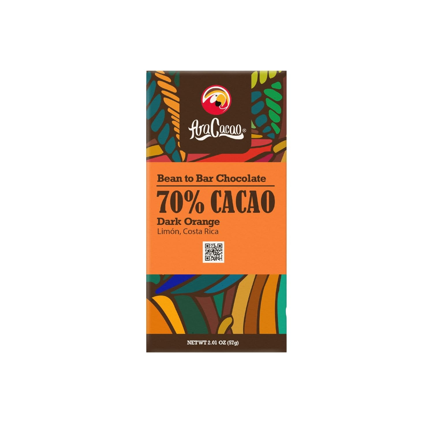 Bean to Bar 70 Dark Orange Chocolate Gluten Kosher Certified of Soy