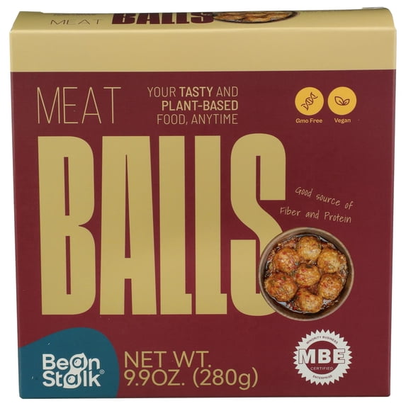BeanStalk Plant Based Meatballs, 9.9 oz. Box (Pack of 12)
