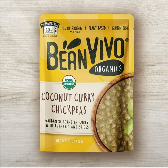 BeanVIVO Organic Coconut Curry Chickpeas - 10 oz Pack of 2