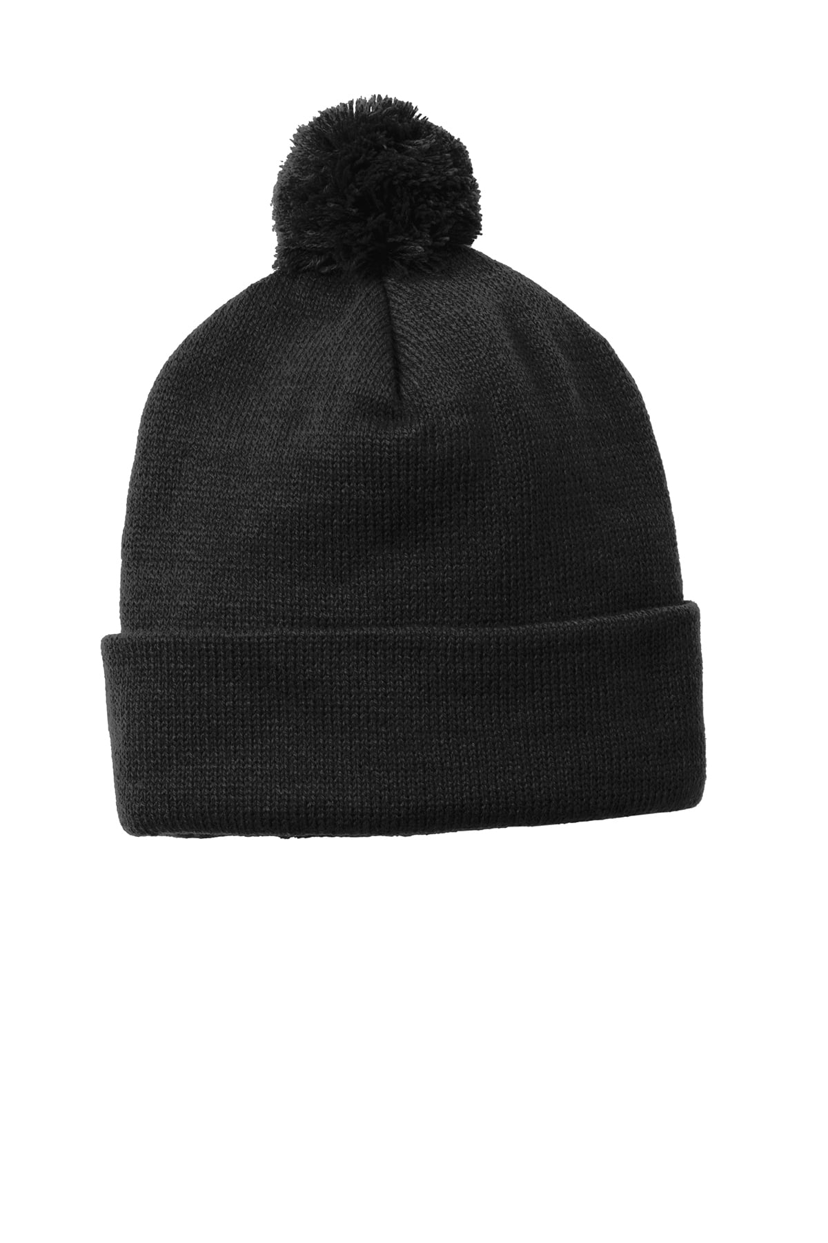 Beanie Black Warm Knit Hat Faux Fur Pom Pom Ball Knit Beanie Ski Cap ...