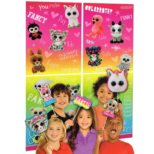 Beanie Boos Wall Poster Decorating Kit w/ Photo Props (16pc)