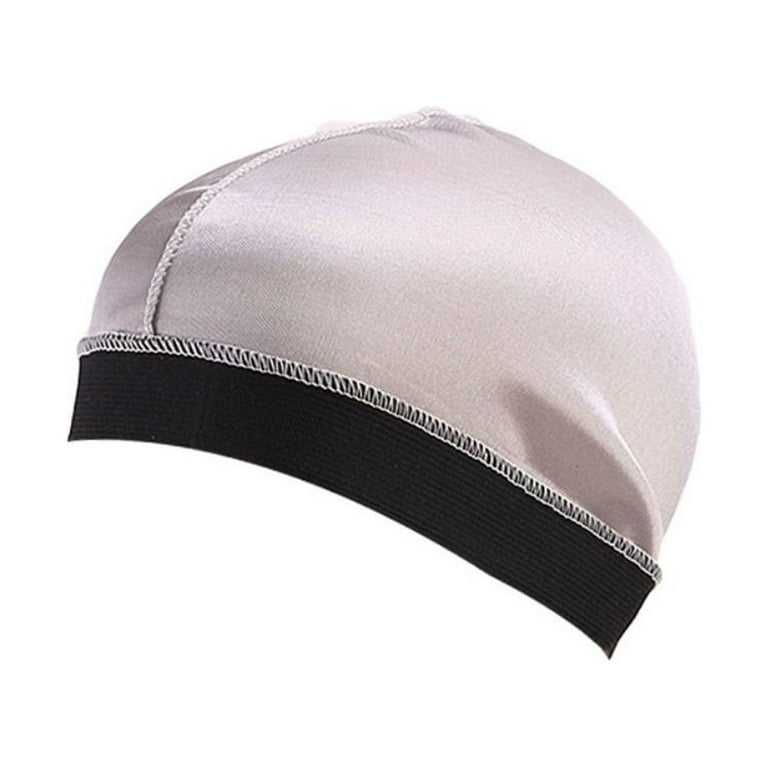 Beanie Breathable Elastic Multicolor Wave Caps Solid Color Multicolor Durag Cap Men Durag Hats SILVER