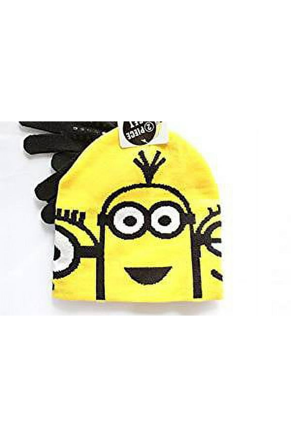 Beanie Cap - Despicable Me - Minions Faces w/Gloves Hat 138152-2
