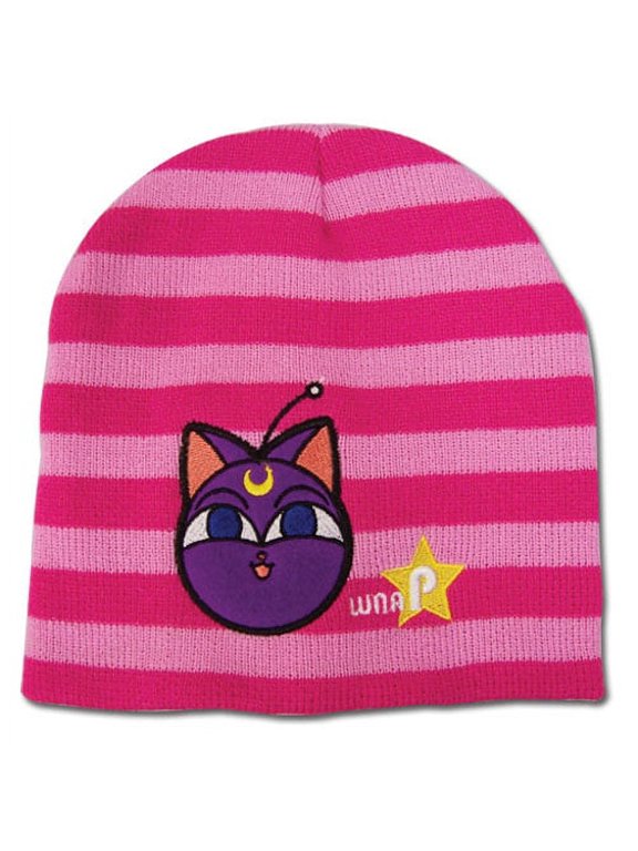 Beanie Cap - Sailor Moon - New Luna P Pink Stripe Anime Hat ge32439