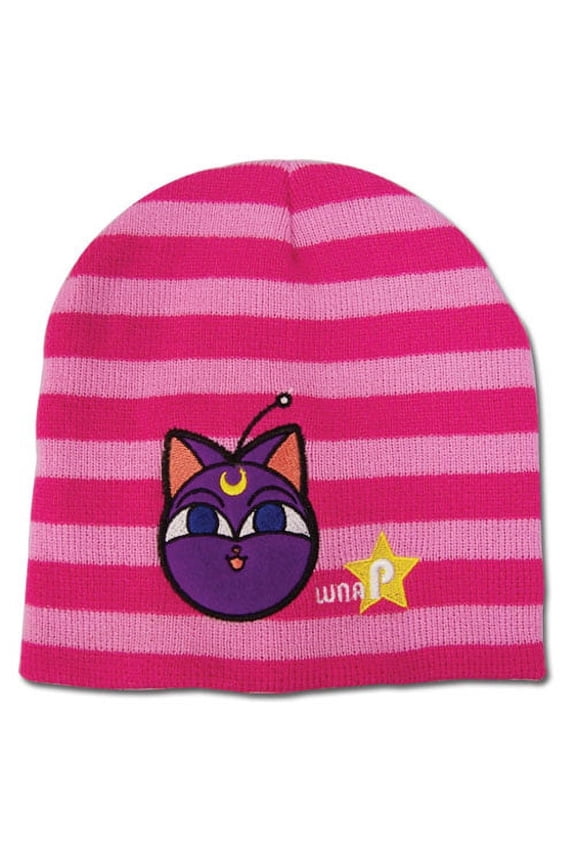 Beanie Cap - Sailor Moon - New Luna P Pink Stripe Anime Hat ge32439
